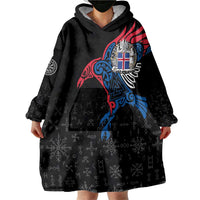 Iceland Viking Culture Wearable Blanket Hoodie Norse Mythology Raven Tattoo