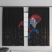 Iceland Viking Culture Window Curtain Norse Mythology Raven Tattoo