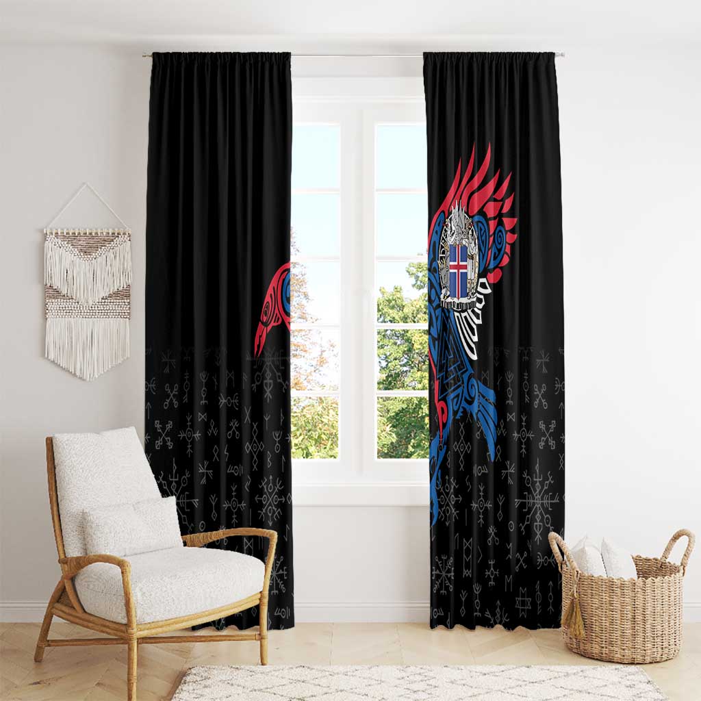 Iceland Viking Culture Window Curtain Norse Mythology Raven Tattoo
