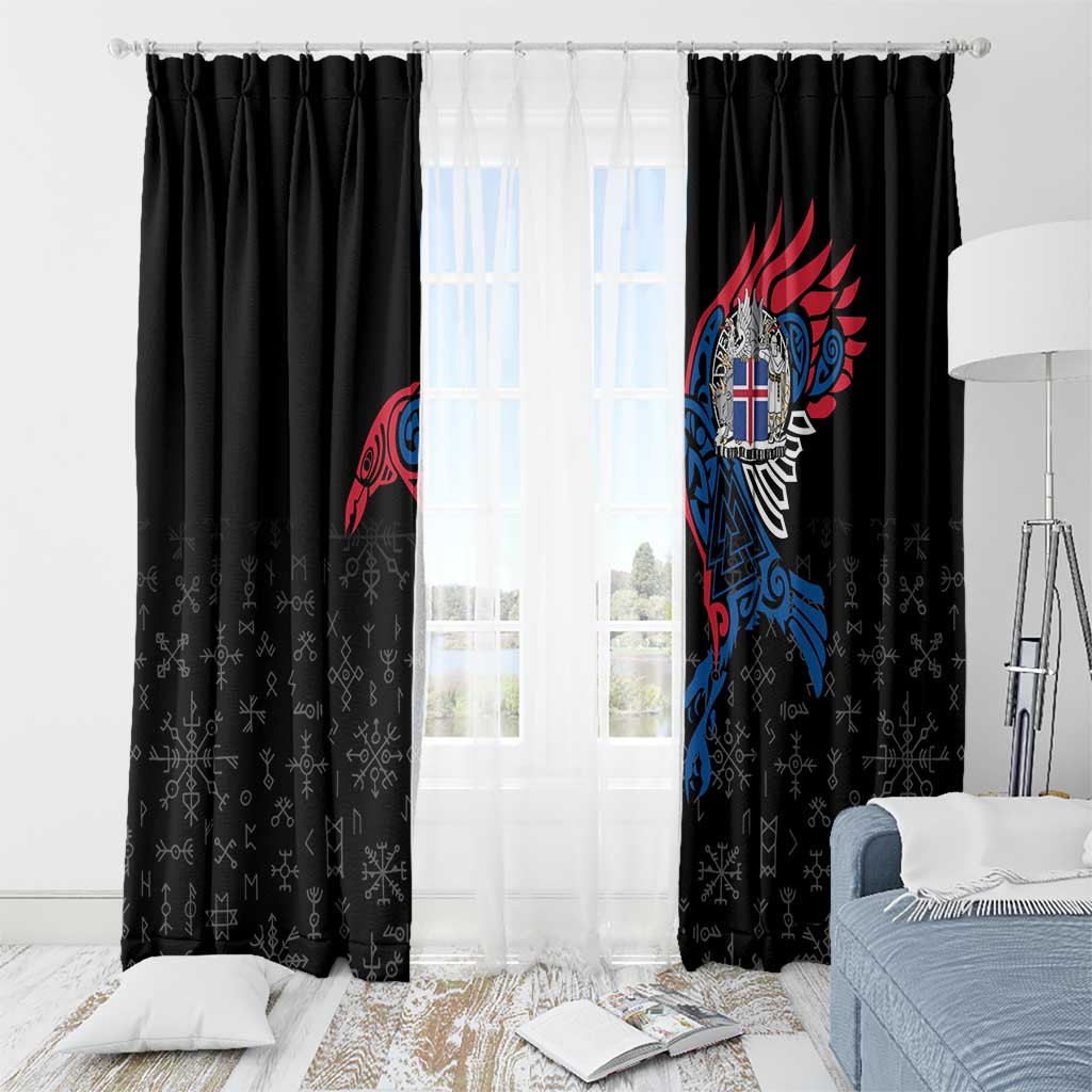 Iceland Viking Culture Window Curtain Norse Mythology Raven Tattoo