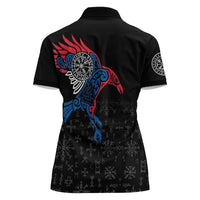 Iceland Viking Culture Women Polo Shirt Norse Mythology Raven Tattoo