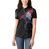 Iceland Viking Culture Women Polo Shirt Norse Mythology Raven Tattoo