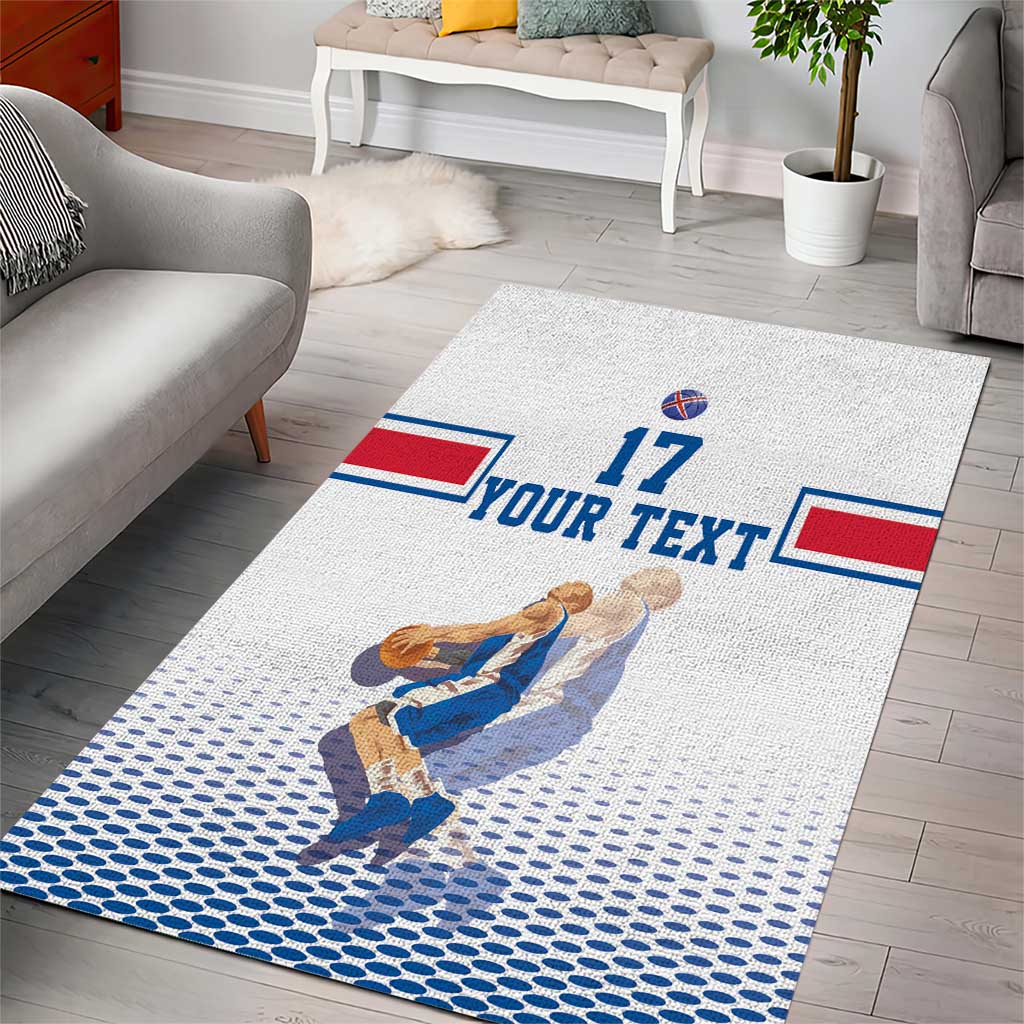 Iceland Basketball Custom Area Rug White Style