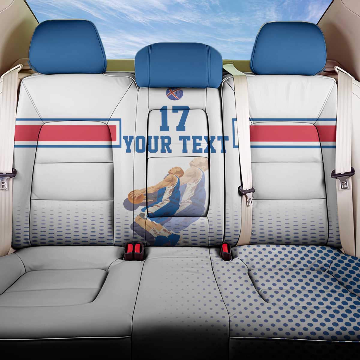 Iceland Basketball Custom Back Car Seat Cover White Style