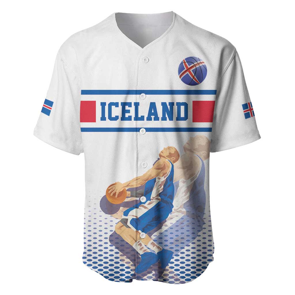 Iceland Basketball Custom Baseball Jersey White Style
