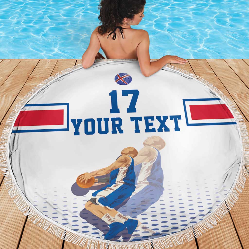 Iceland Basketball Custom Beach Blanket White Style