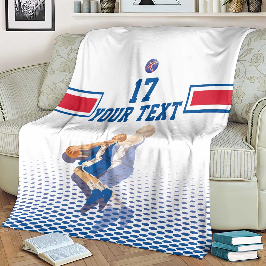 Iceland Basketball Custom Blanket White Style