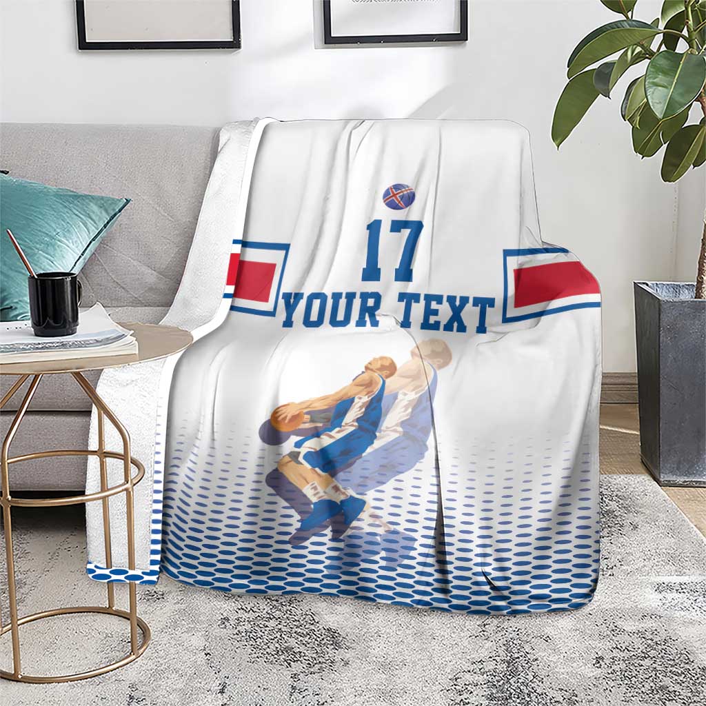 Iceland Basketball Custom Blanket White Style