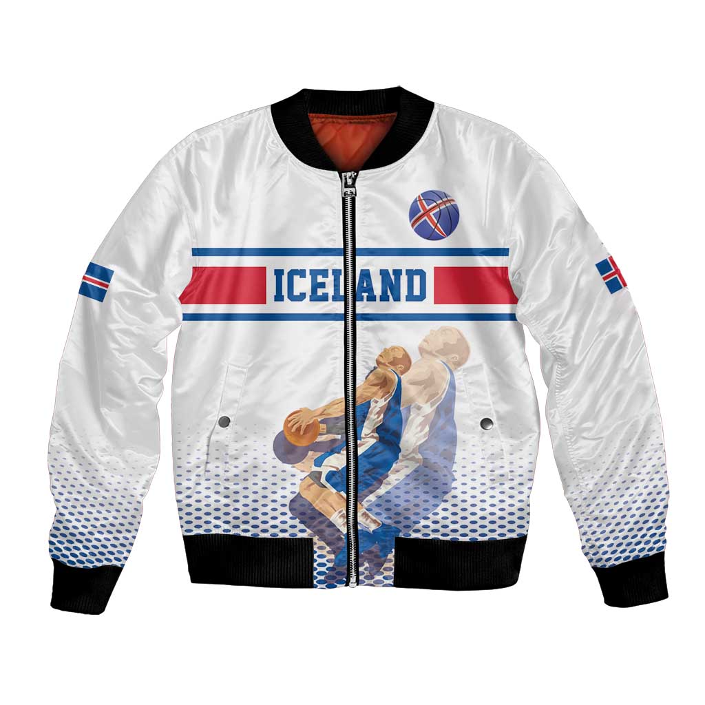 Iceland Basketball Custom Bomber Jacket White Style