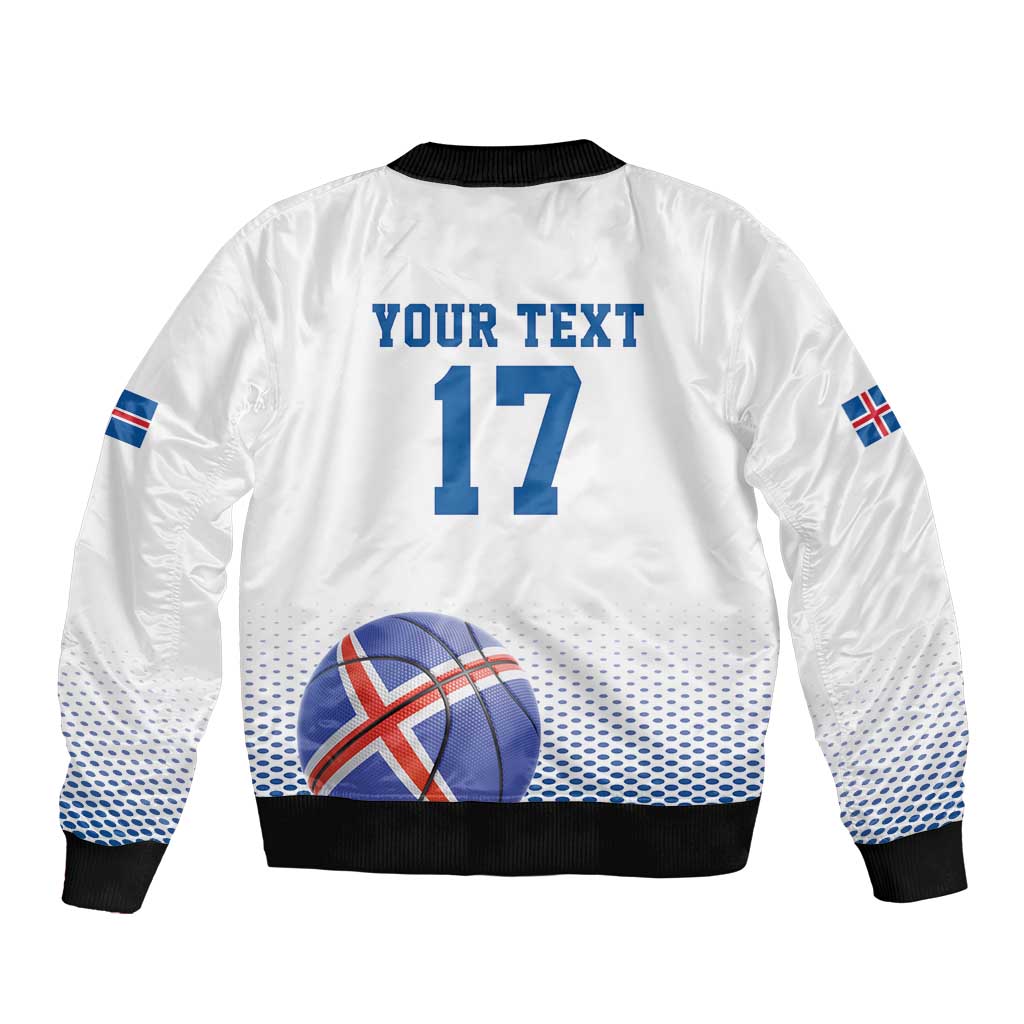 Iceland Basketball Custom Bomber Jacket White Style