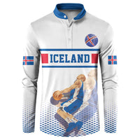 Iceland Basketball Custom Button Sweatshirt White Style