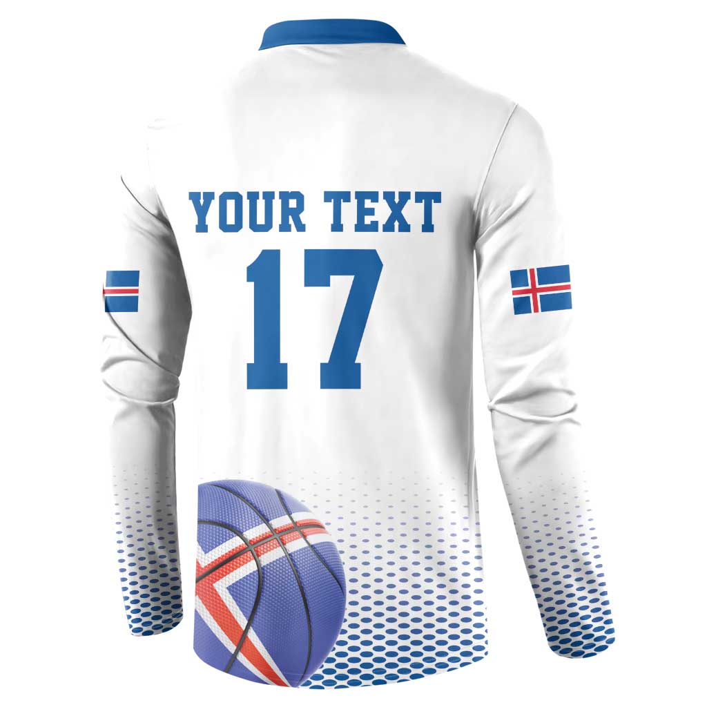 Iceland Basketball Custom Button Sweatshirt White Style