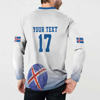 Iceland Basketball Custom Button Sweatshirt White Style