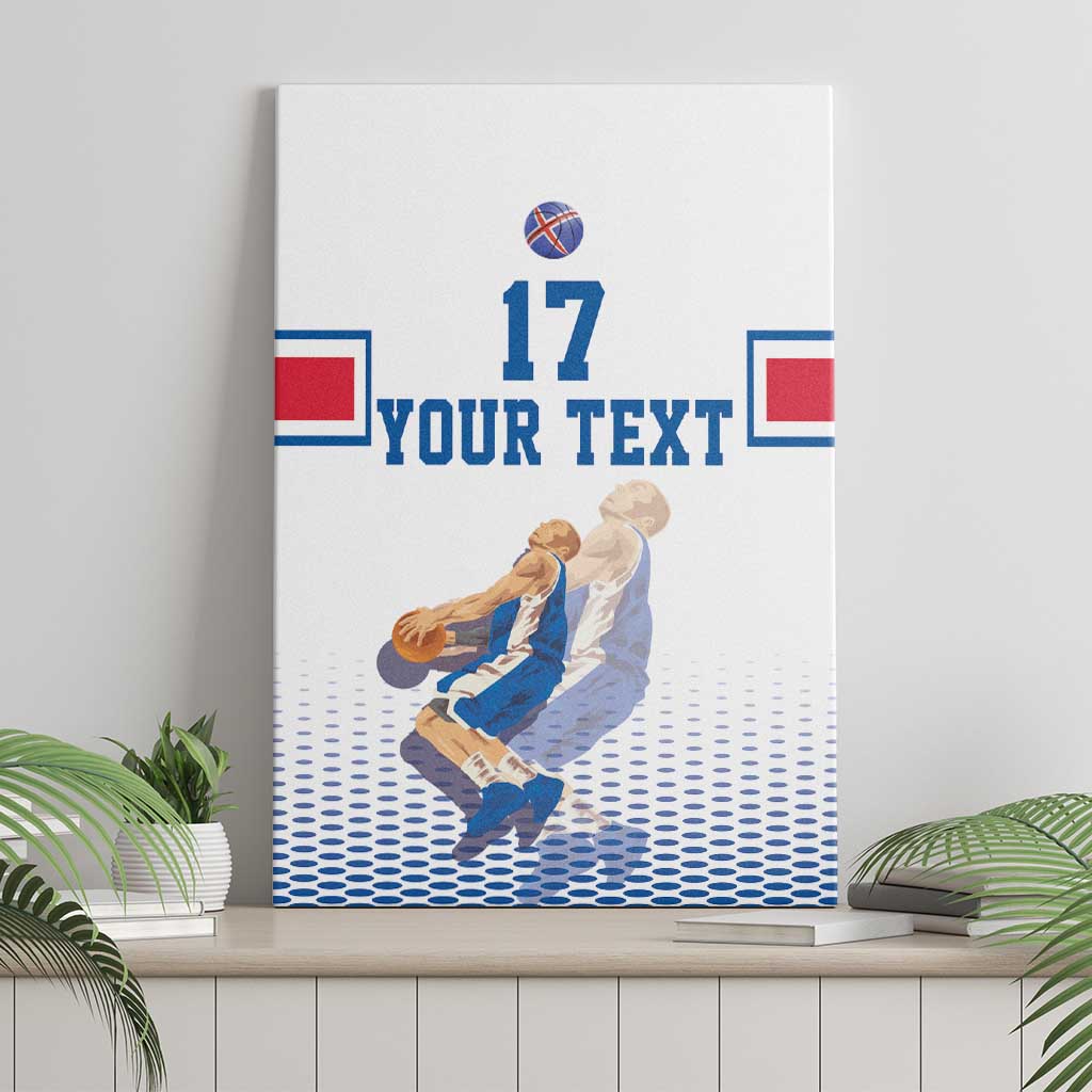 Iceland Basketball Custom Canvas Wall Art White Style