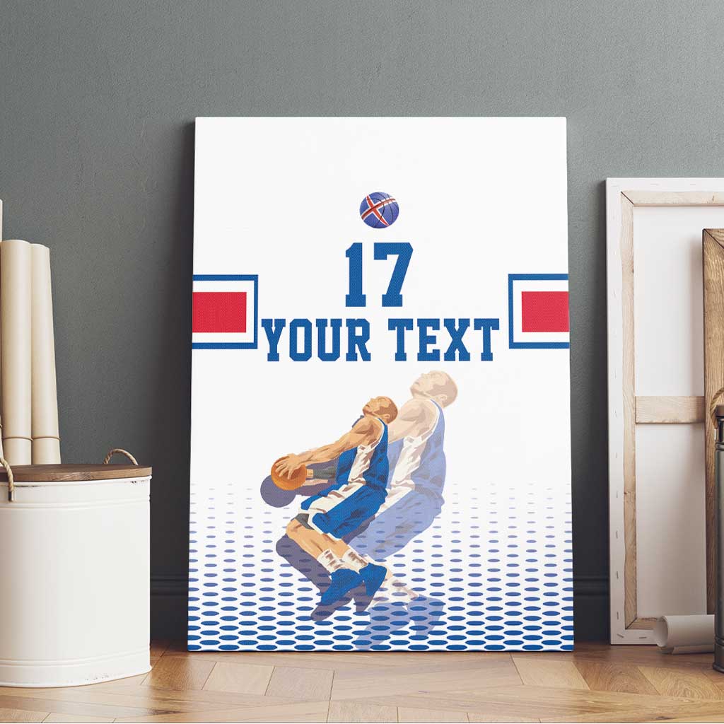 Iceland Basketball Custom Canvas Wall Art White Style