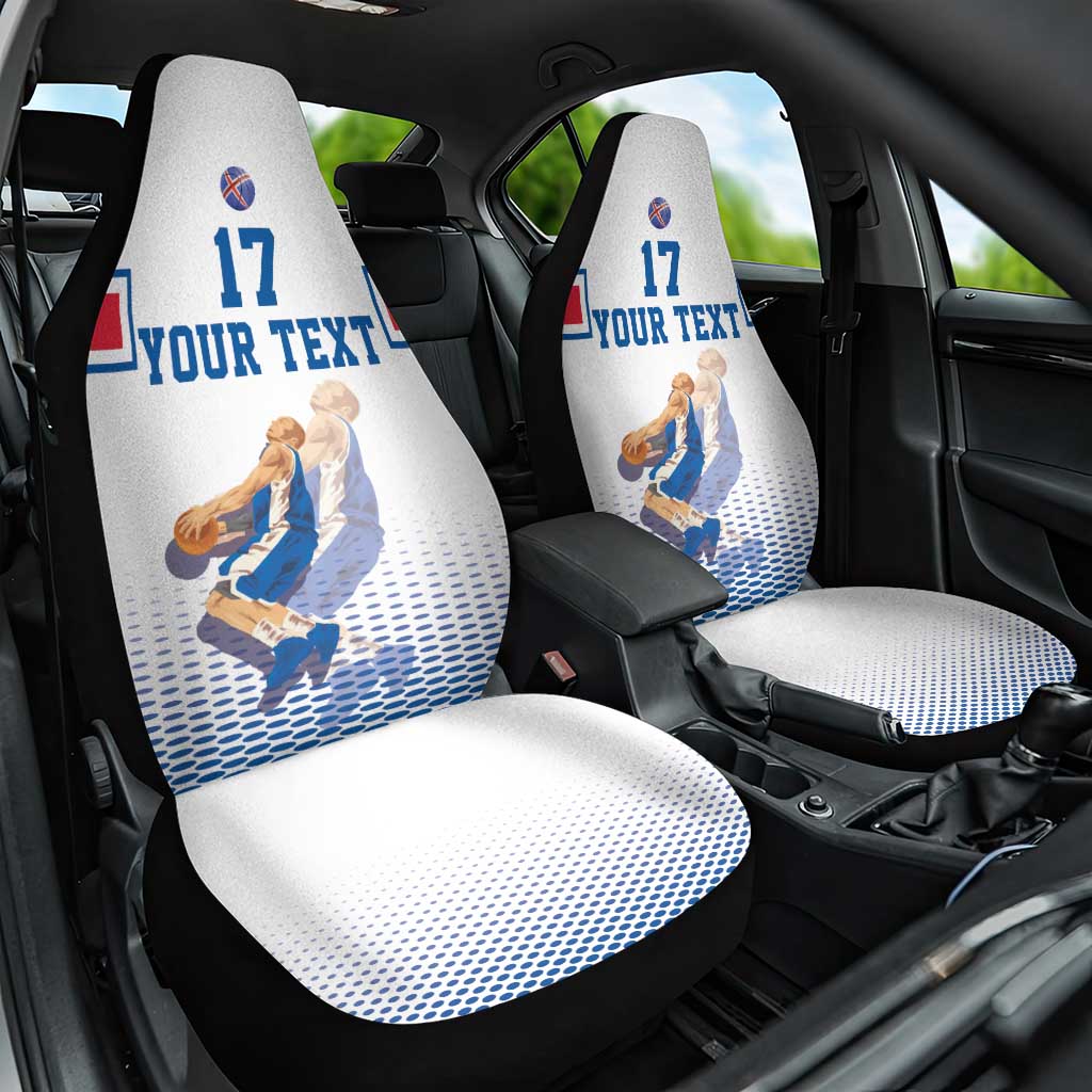 Iceland Basketball Custom Car Seat Cover White Style