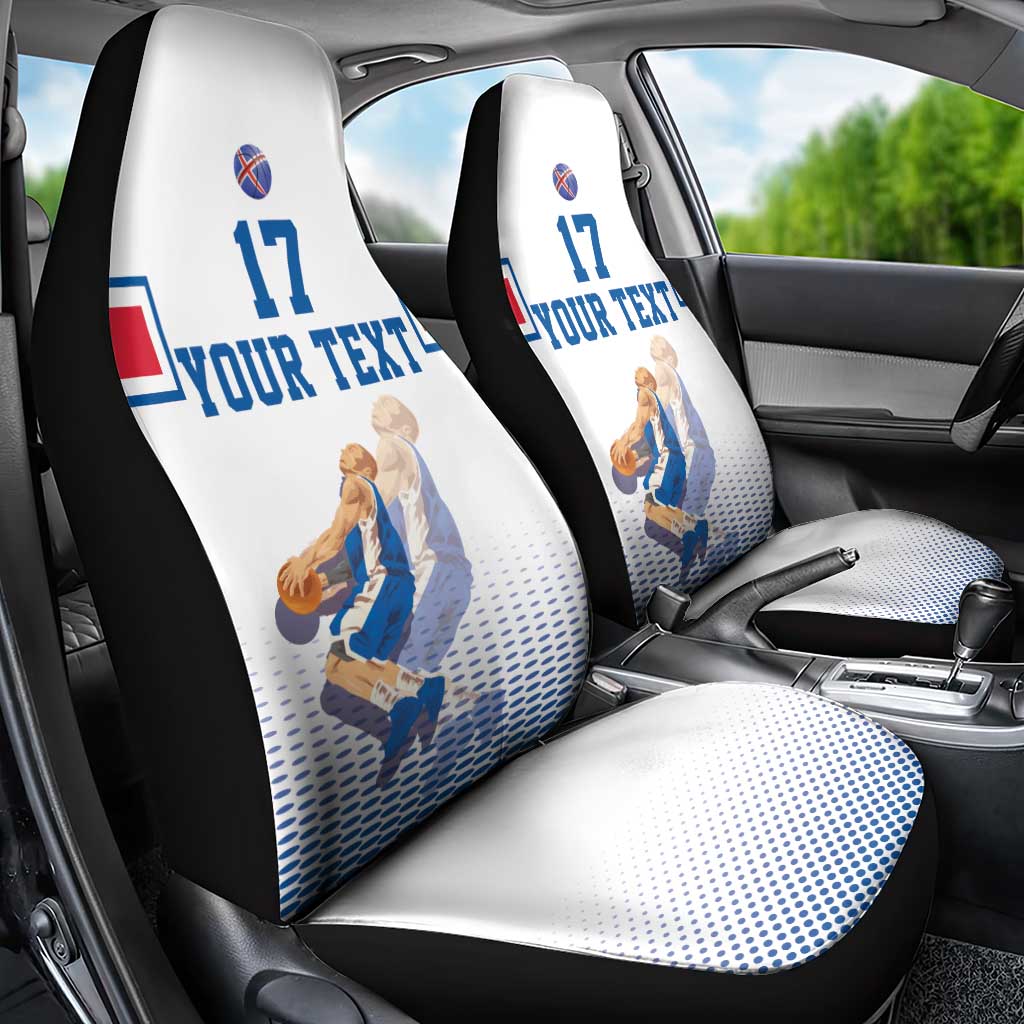 Iceland Basketball Custom Car Seat Cover White Style