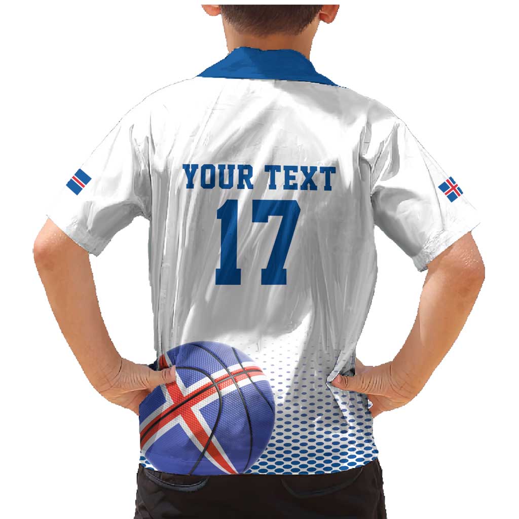 Iceland Basketball Custom Family Matching Mermaid Dress and Hawaiian Shirt White Style