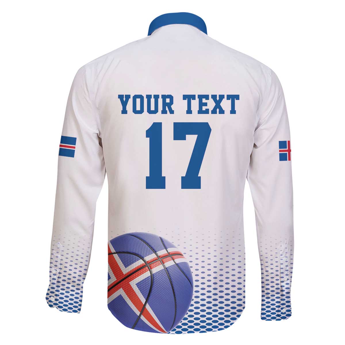Iceland Basketball Custom Family Matching Off The Shoulder Long Sleeve Dress and Hawaiian Shirt White Style
