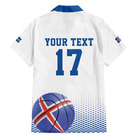 Iceland Basketball Custom Family Matching Off Shoulder Maxi Dress and Hawaiian Shirt White Style