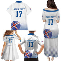 Iceland Basketball Custom Family Matching Puletasi and Hawaiian Shirt White Style