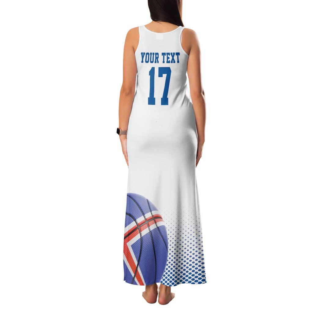 Iceland Basketball Custom Family Matching Tank Maxi Dress and Hawaiian Shirt White Style