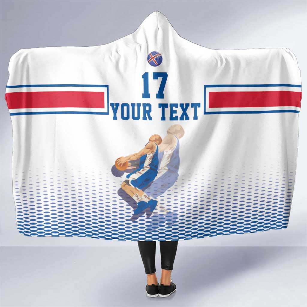 Iceland Basketball Custom Hooded Blanket White Style