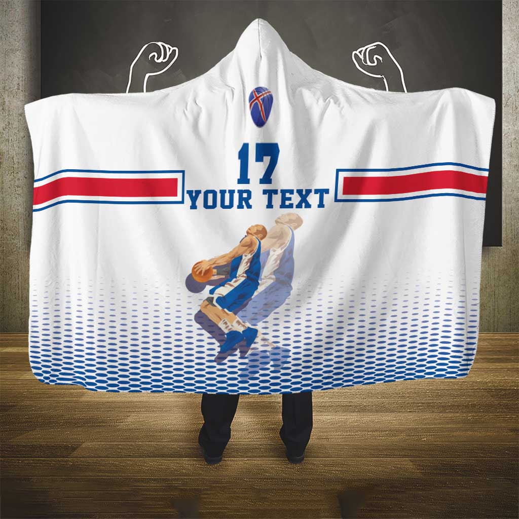 Iceland Basketball Custom Hooded Blanket White Style