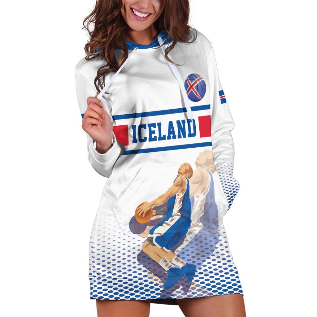 Iceland Basketball Custom Hoodie Dress White Style