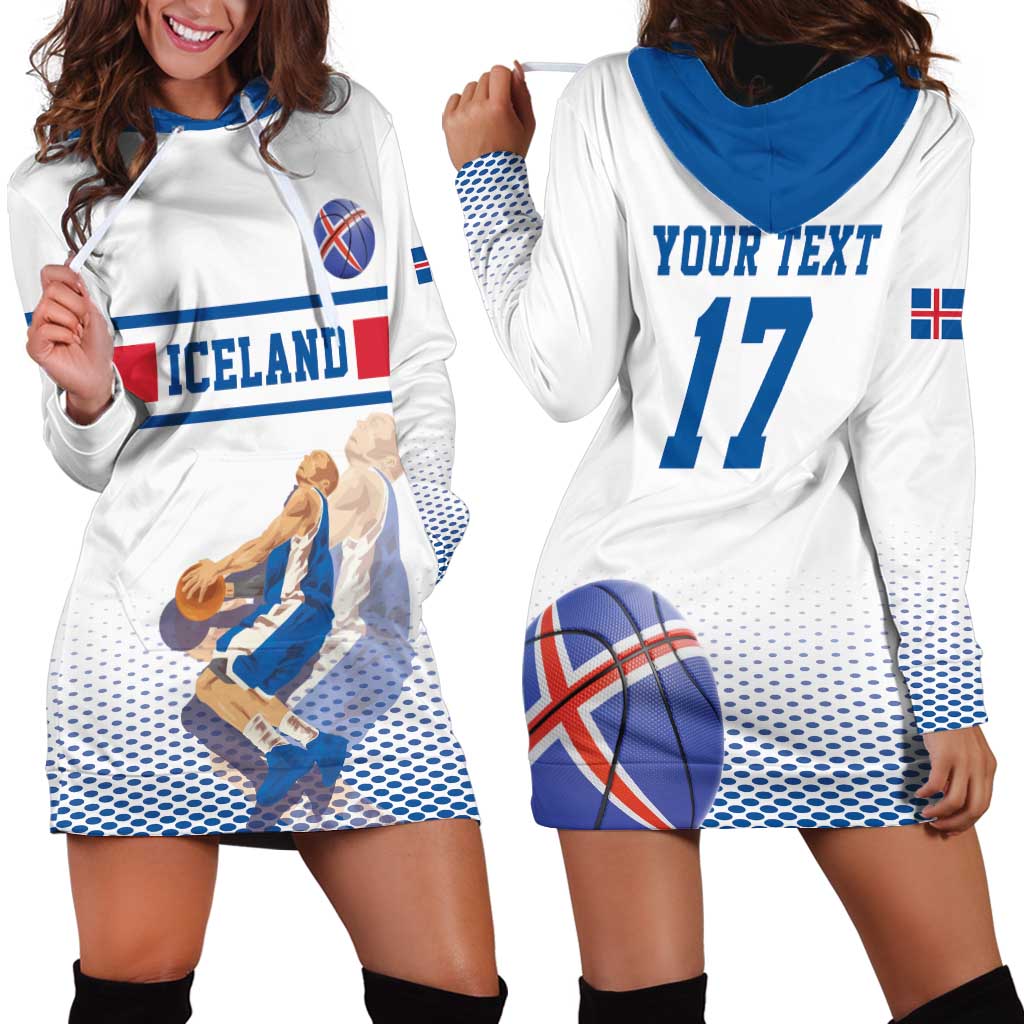 Iceland Basketball Custom Hoodie Dress White Style