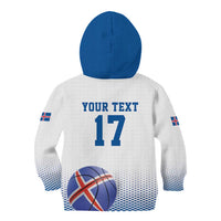 Iceland Basketball Custom Kid Hoodie White Style