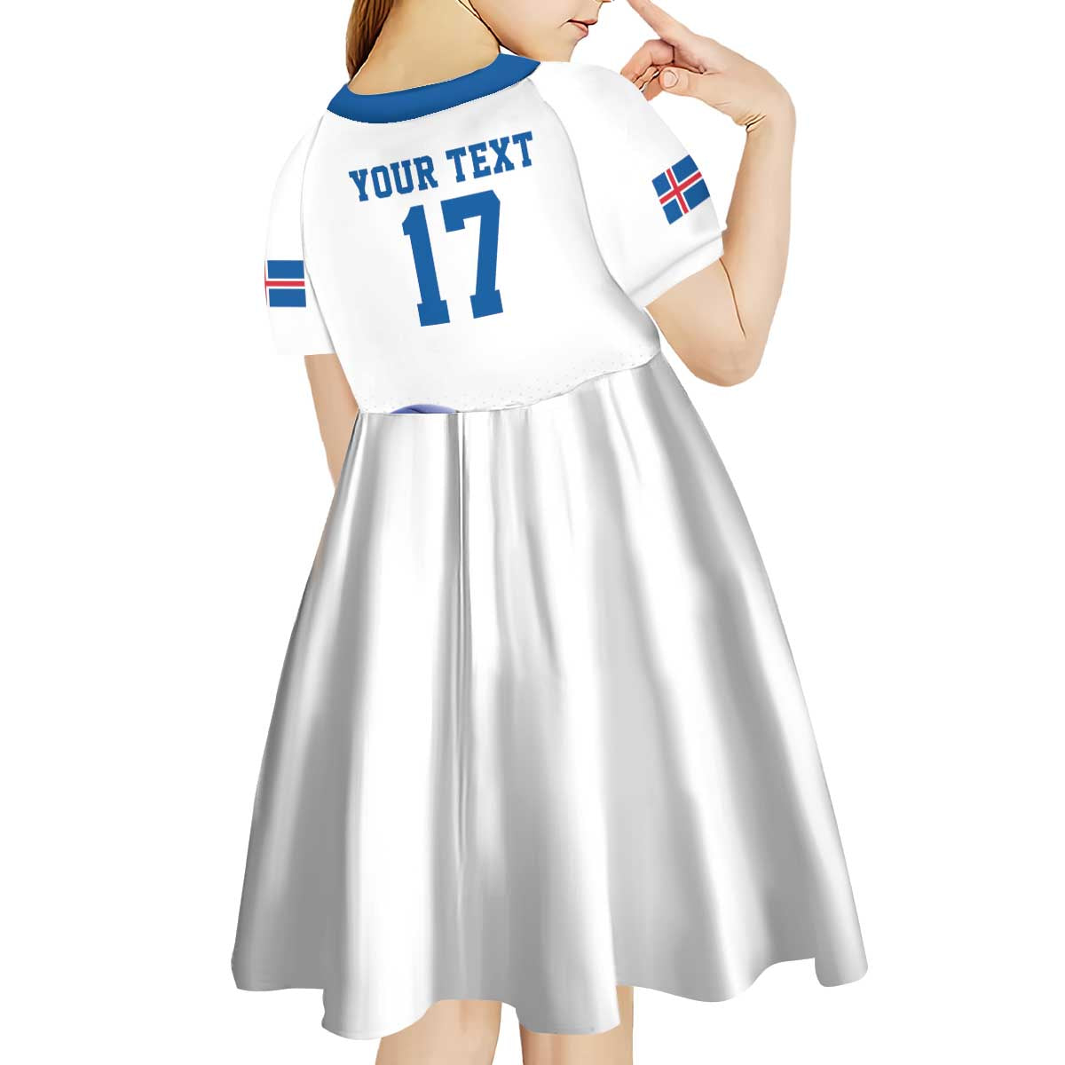 Iceland Basketball Custom Kid Short Sleeve Dress White Style