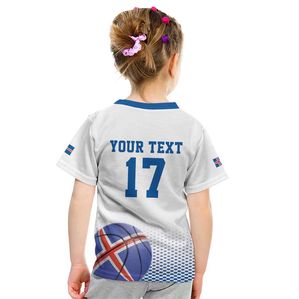 Iceland Basketball Custom Kid T Shirt White Style