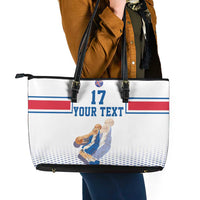 Iceland Basketball Custom Leather Tote Bag White Style