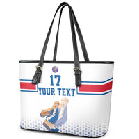 Iceland Basketball Custom Leather Tote Bag White Style