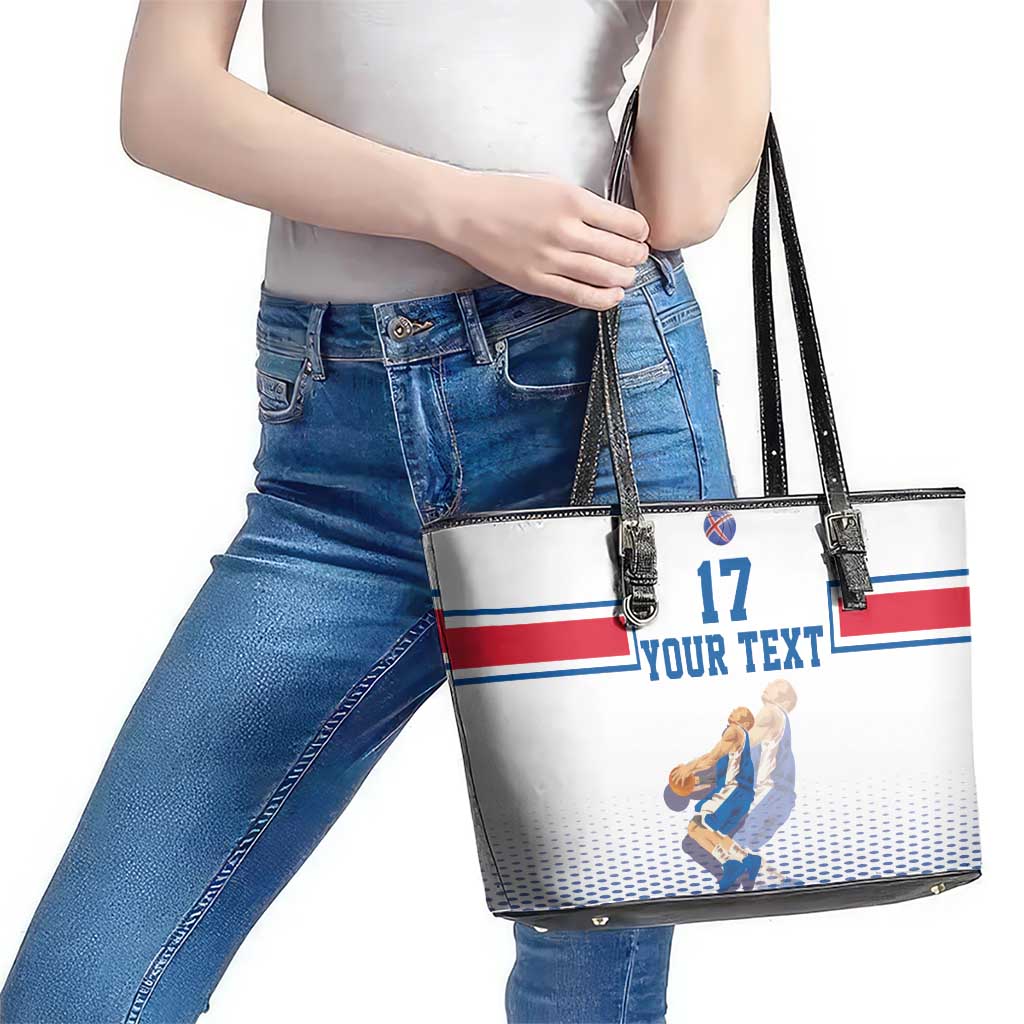 Iceland Basketball Custom Leather Tote Bag White Style