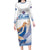 Iceland Basketball Custom Long Sleeve Bodycon Dress White Style