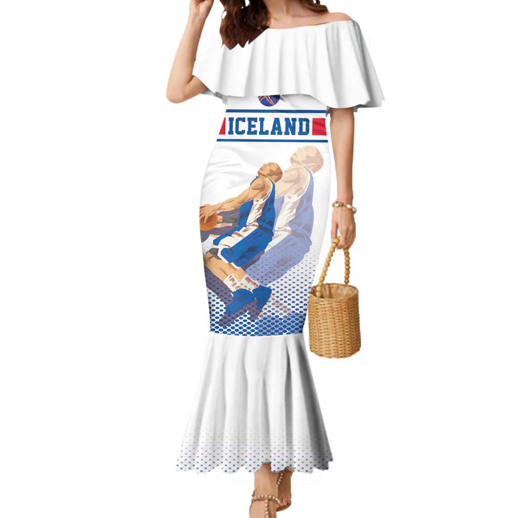 Iceland Basketball Custom Mermaid Dress White Style