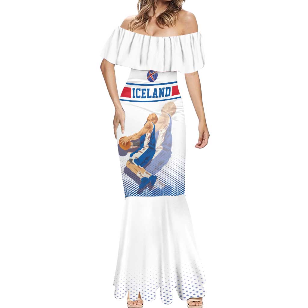 Iceland Basketball Custom Mermaid Dress White Style