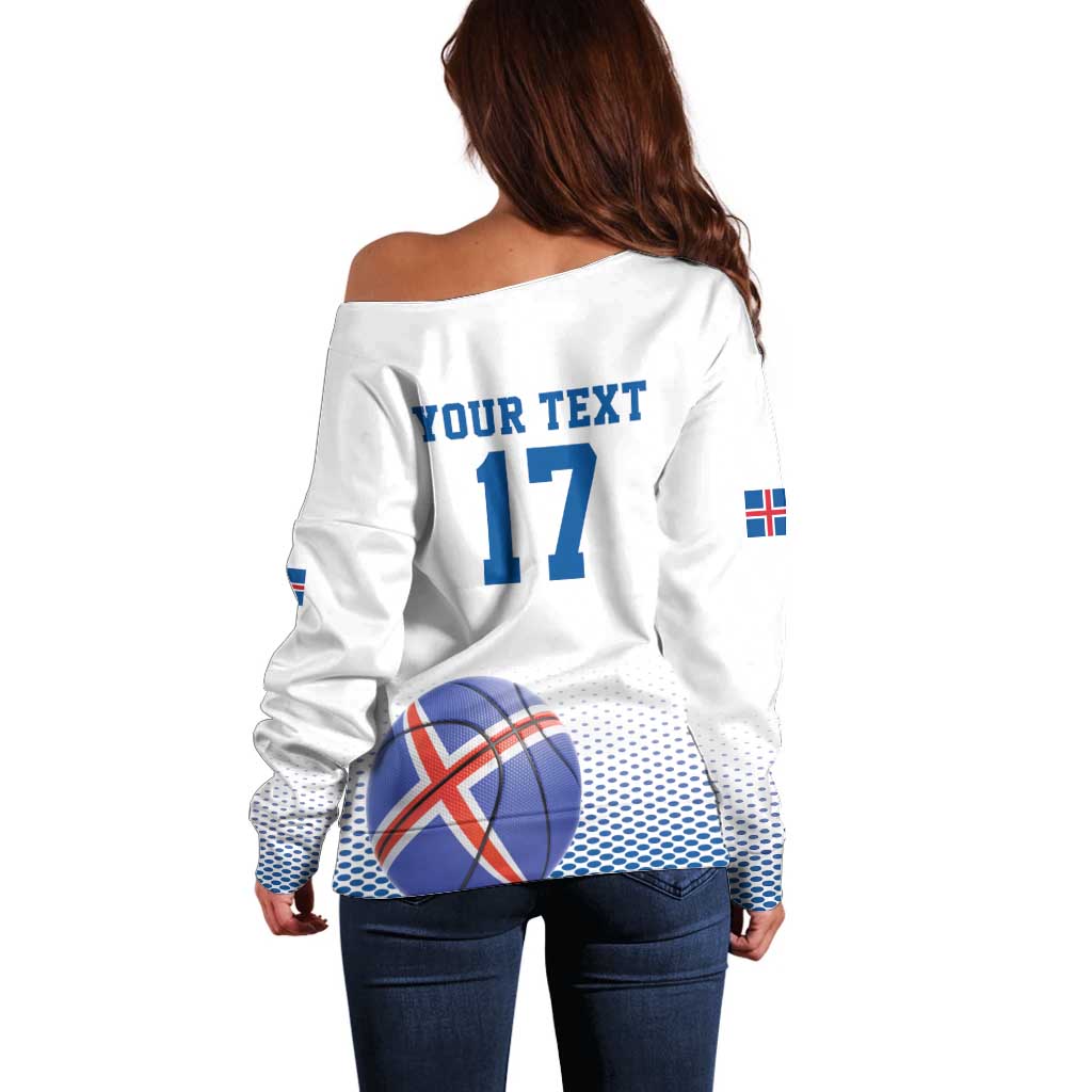 Iceland Basketball Custom Off Shoulder Sweater White Style