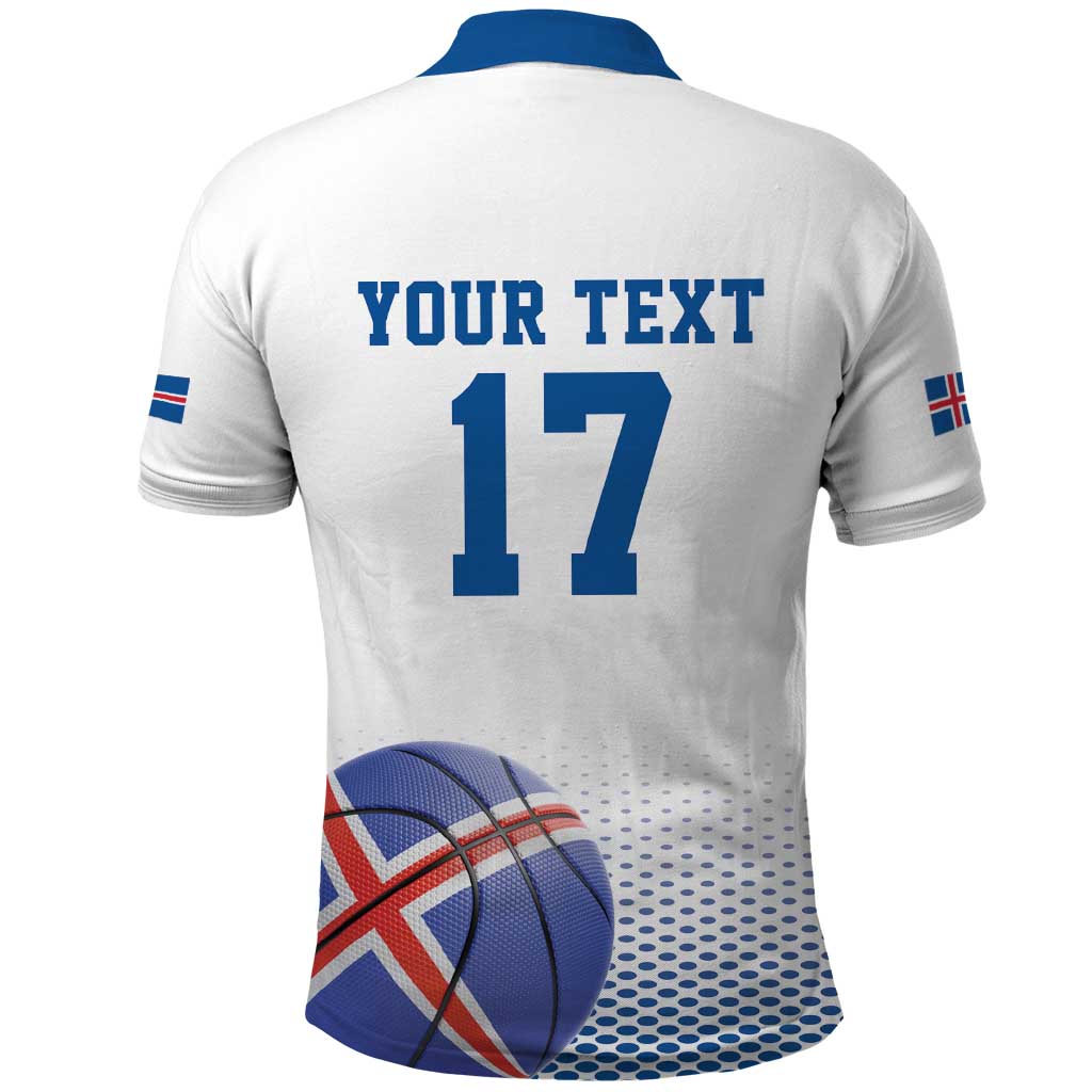 Iceland Basketball Custom Polo Shirt White Style