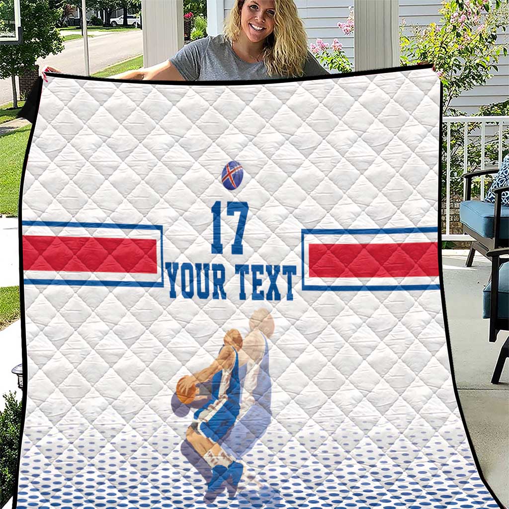Iceland Basketball Custom Quilt White Style