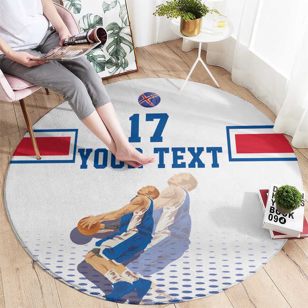 Iceland Basketball Custom Round Carpet White Style