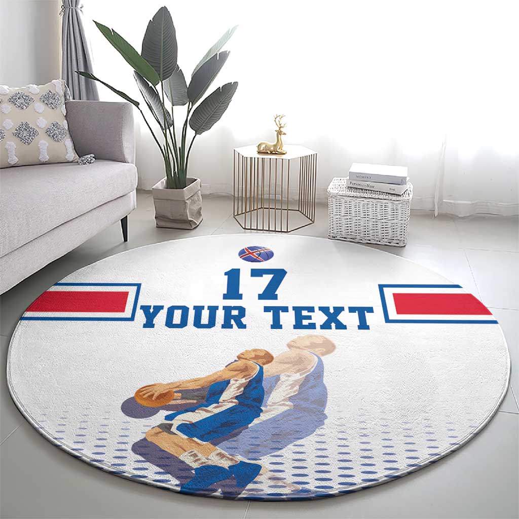 Iceland Basketball Custom Round Carpet White Style