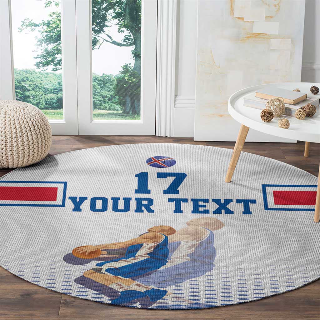 Iceland Basketball Custom Round Carpet White Style