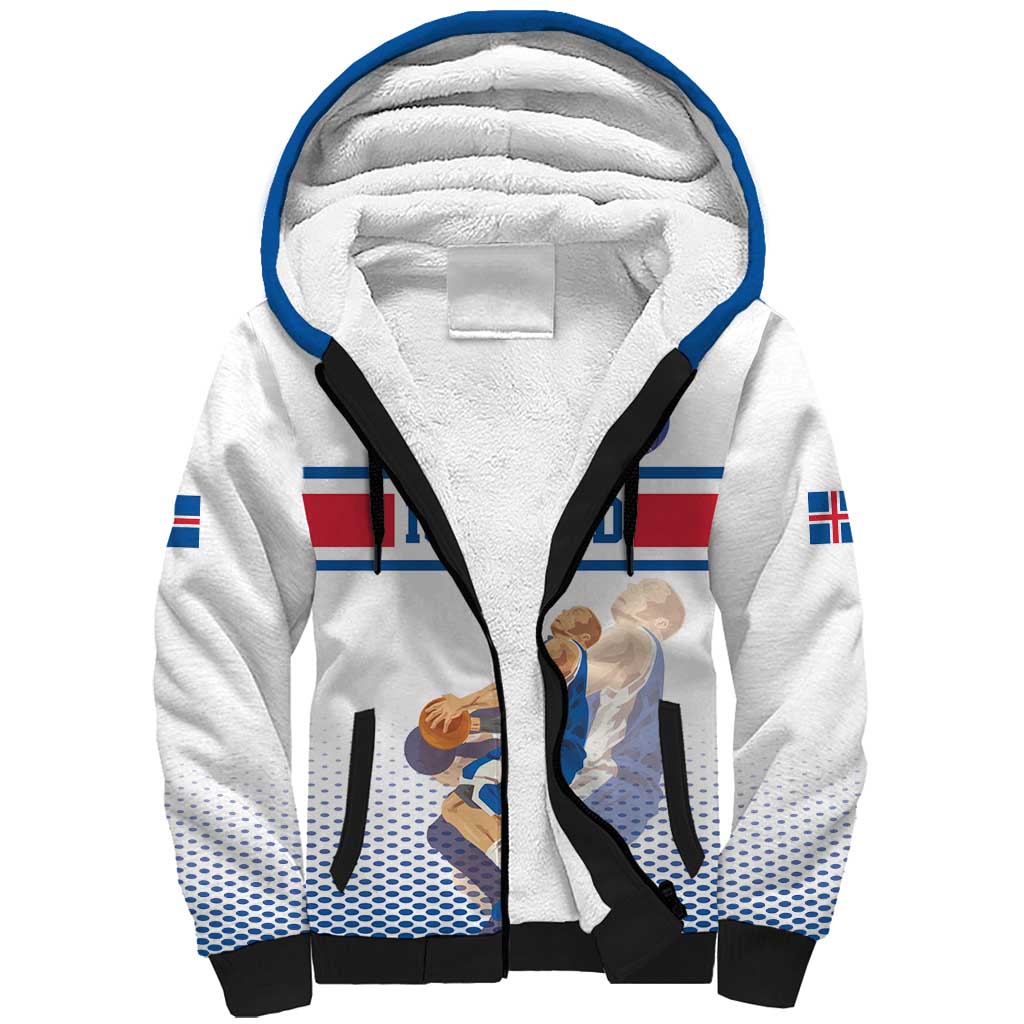 Iceland Basketball Custom Sherpa Hoodie White Style