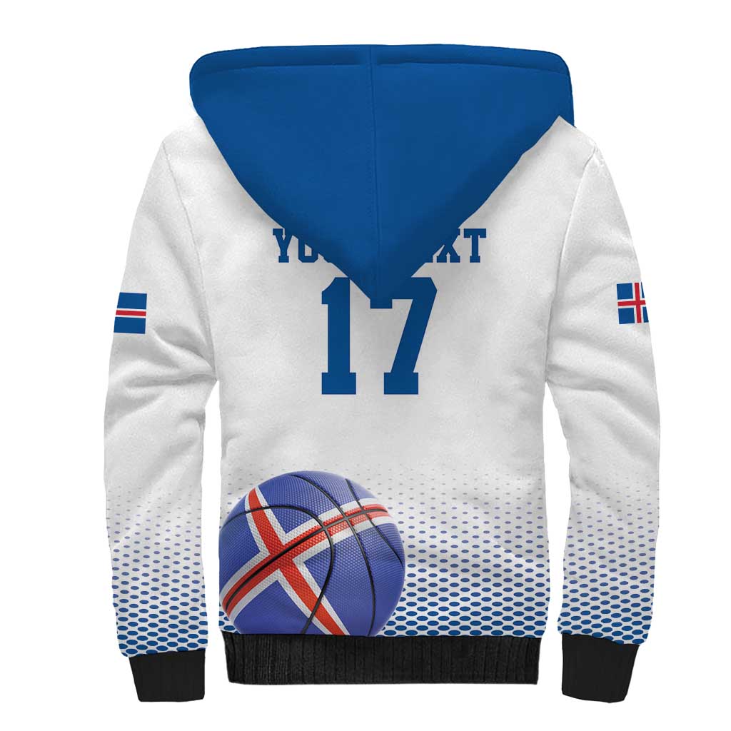 Iceland Basketball Custom Sherpa Hoodie White Style