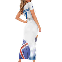 Iceland Basketball Custom Short Sleeve Bodycon Dress White Style