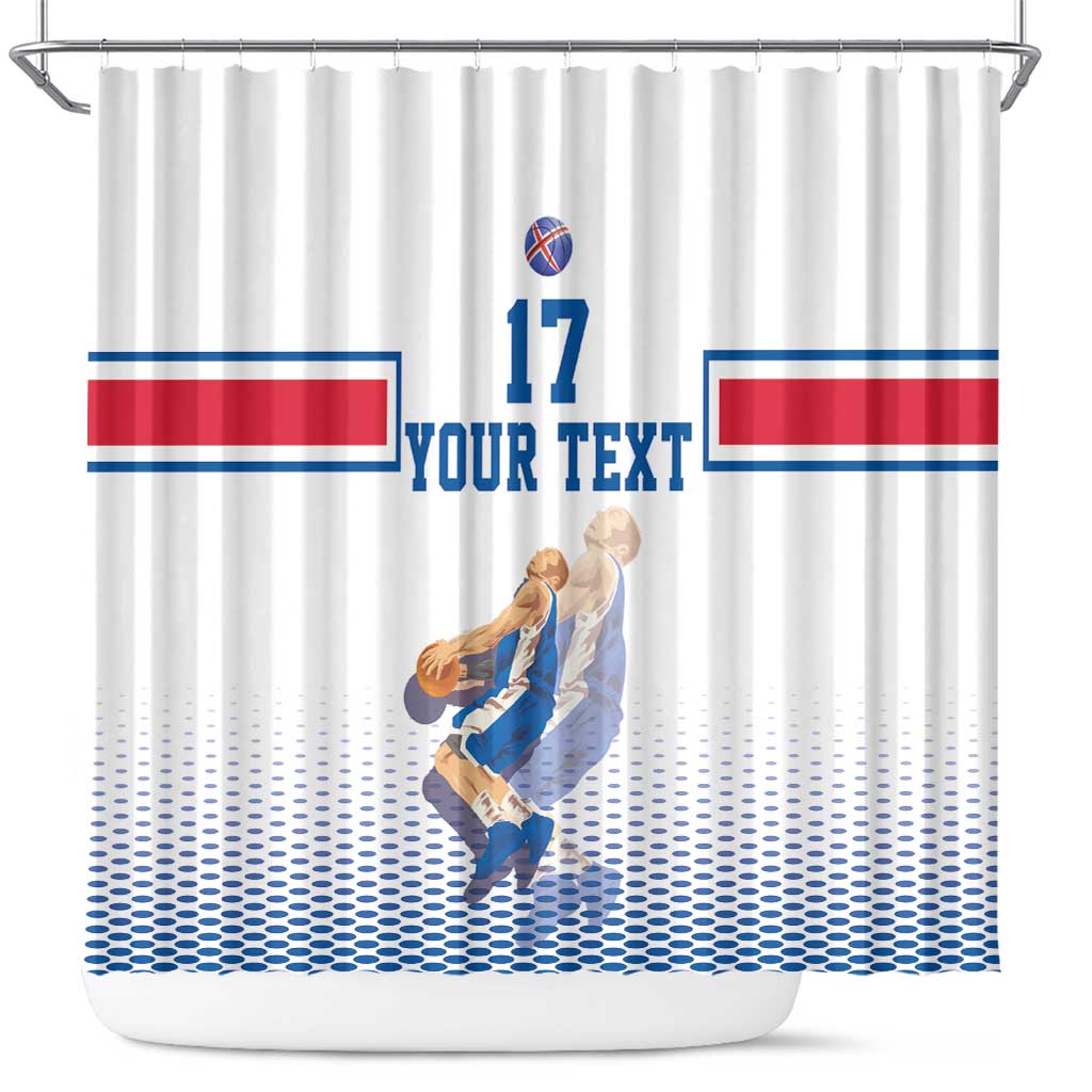 Iceland Basketball Custom Shower Curtain White Style