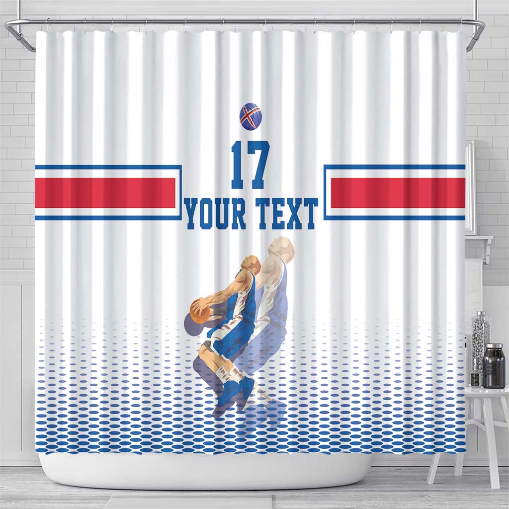 Iceland Basketball Custom Shower Curtain White Style